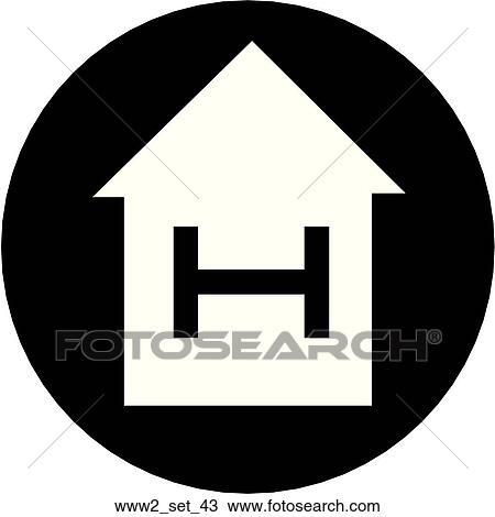 Drawing - Web Page "Home" Symbol/Icon. Fotosearch