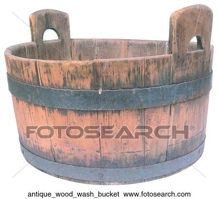Antique wood wash bucket View Large Photo Image Stock Photograph - Antique wood wash bucket. Fotosearch