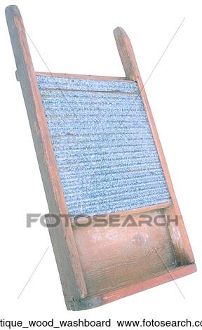 Stock Image - Antique wood washboard. Fotosearch