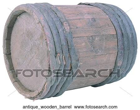 Stock Image - Antique wooden barrel. Fotosearch