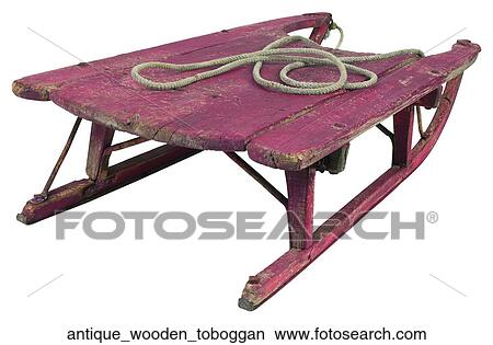 Picture - Antique wooden toboggan. Fotosearch
