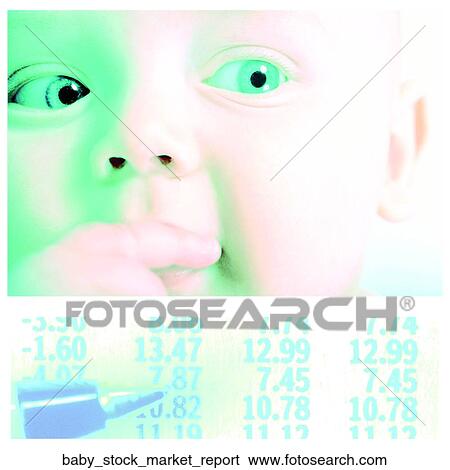 Stock Photograph - Baby stock market report. Fotosearch