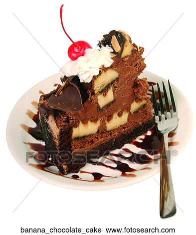 Banana chocolate cake View Large Photo Image Stock Image - Banana chocolate cake. Fotosearch