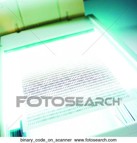 Binary code on scanner View Large Photo Image Stock Photography - Binary code on scanner. Fotosearch
