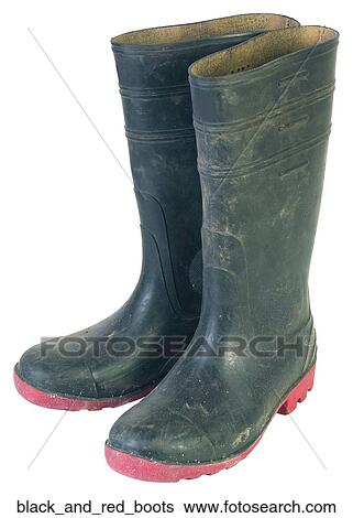 Black and red boots View Large Photo Image Stock Photograph - Black and red boots. Fotosearch