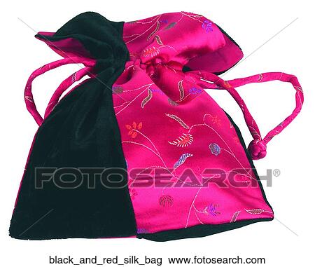 Black and red silk bag View Large Photo Image Stock Image - Black and red silk bag. Fotosearch