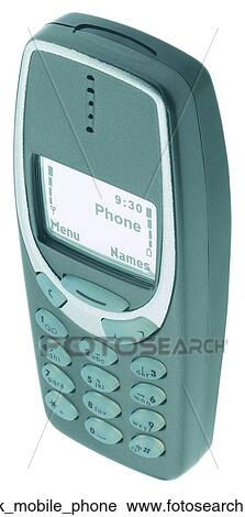 Stock Image - Black mobile phone. Fotosearch