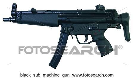 Picture - Black sub machine gun. Fotosearch
