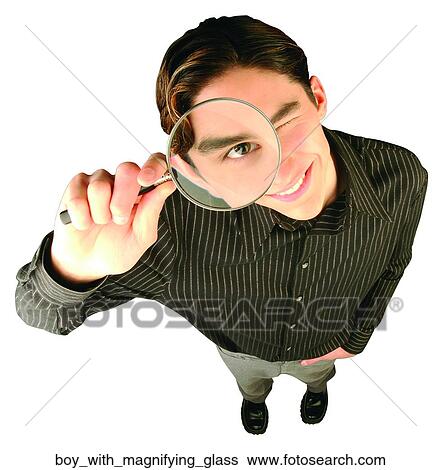 Boy with magnifying glass View Large Photo Image Stock Photograph - Boy with magnifying glass. Fotosearch
