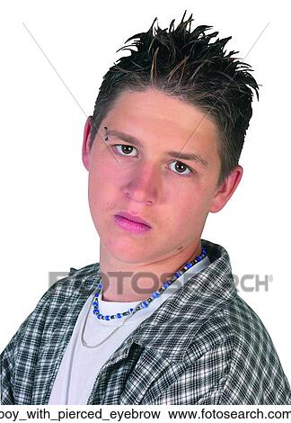 Stock Photo - Boy with pierced eyebrow. Fotosearch