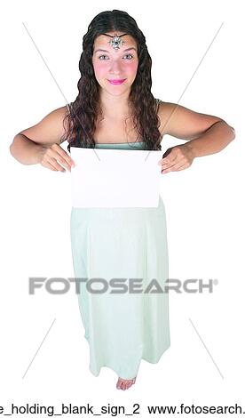 Stock Image - Bride holding blank sign 2. Fotosearch