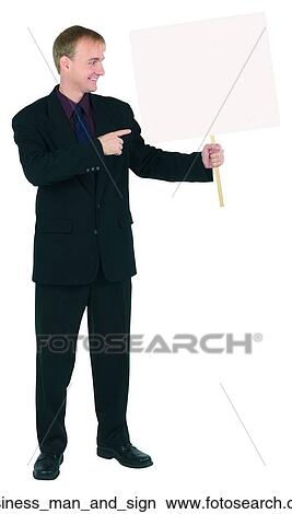 Business man and sign View Large Photo Image Picture - Business man and sign. Fotosearch