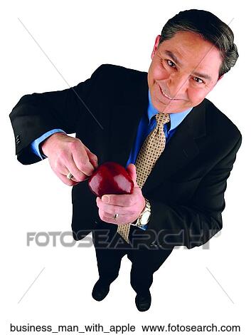 Business man with apple View Large Photo Image Stock Image - Business man with apple. Fotosearch