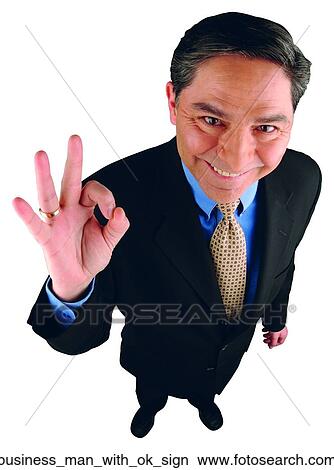 Picture - Business man with OK sign. Fotosearch