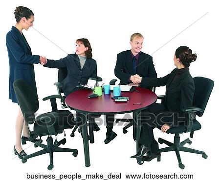 Stock Image - Business people make deal. Fotosearch