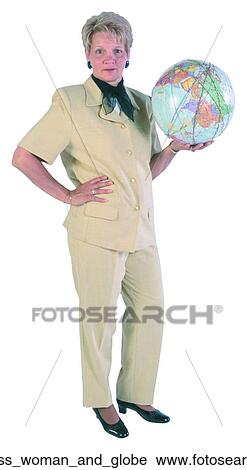 Business woman and globe View Large Photo Image Stock Image - Business woman and globe. Fotosearch