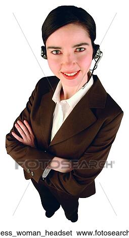 Stock Photograph - Business woman headset. Fotosearch