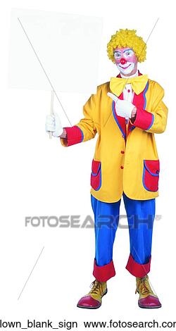 Picture - Clown blank sign. Fotosearch