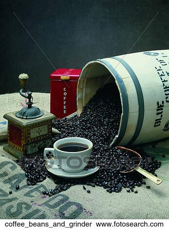 Coffee beans and grinder View Large Photo Image Stock Photography - Coffee beans and grinder. Fotosearch