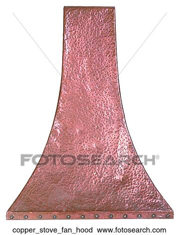 Stock Image - Copper stove fan hood. Fotosearch