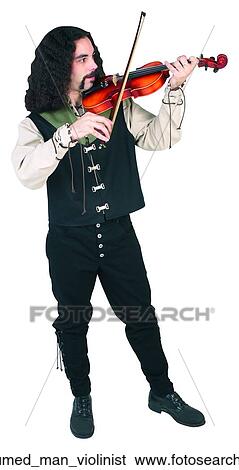 Stock Photograph - Costumed man violinist. Fotosearch