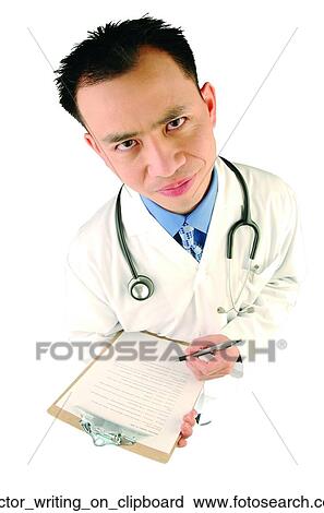 Doctor writing on clipboard View Large Photo Image Stock Image - Doctor writing on clipboard. Fotosearch