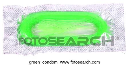 Picture - Green condom. Fotosearch