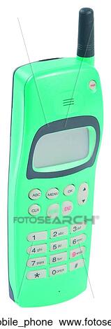 Stock Image - Green mobile phone. Fotosearch