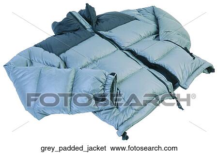 Grey padded jacket View Large Photo Image Stock Photograph - Grey padded jacket. Fotosearch