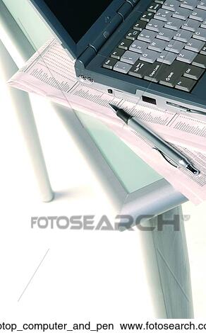 Laptop computer and pen View Large Photo Image Picture - Laptop computer and pen. Fotosearch