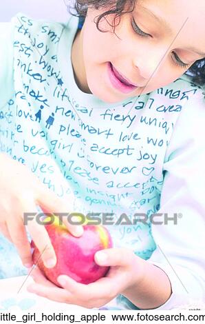 Little girl holding apple View Large Photo Image Stock Image - Little girl holding apple. Fotosearch