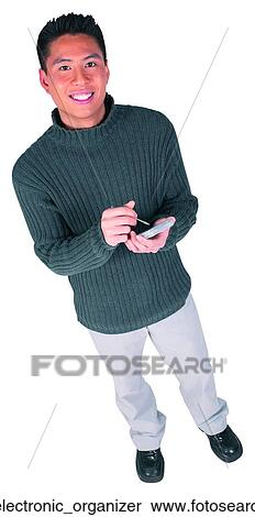 Man electronic organizer View Large Photo Image Stock Photography - Man electronic organizer. Fotosearch
