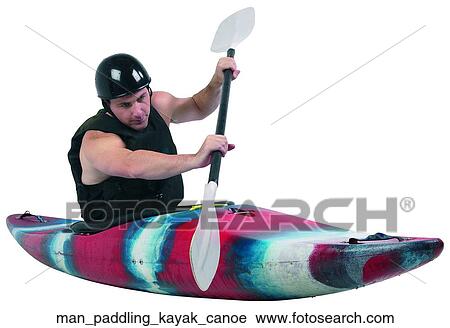 Man paddling kayak canoe View Large Photo Image Stock Image - Man paddling kayak canoe. Fotosearch