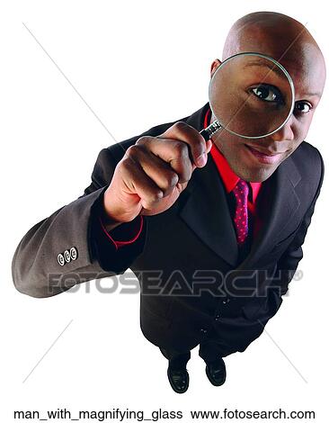 Man with magnifying glass View Large Photo Image Stock Photograph - Man with magnifying glass. Fotosearch