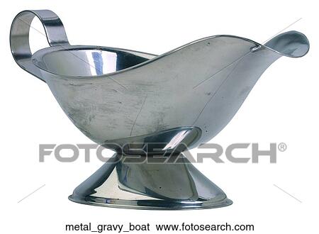 Stock Photograph - Metal gravy boat. Fotosearch