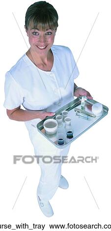 Nurse with tray View Large Photo Image Stock Photo - Nurse with tray. Fotosearch