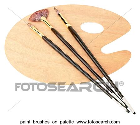 Paint brushes on palette View Large Photo Image Stock Image - Paint brushes on palette. Fotosearch