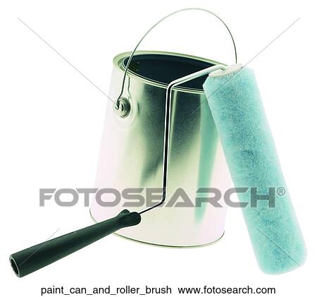 Paint can and roller brush View Large Photo Image Stock Image - Paint can and roller brush. Fotosearch