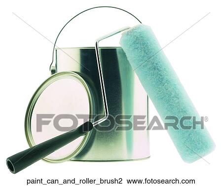 Paint can and roller brush2 View Large Photo Image Stock Image - Paint can and roller brush2. Fotosearch