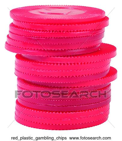Stock Photograph - Red plastic gambling chips. Fotosearch