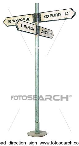 Picture - Road direction sign. Fotosearch