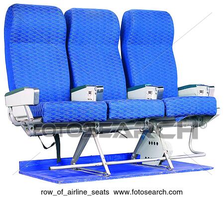Row of airline seats View Large Photo Image Stock Photograph - Row of airline seats. Fotosearch
