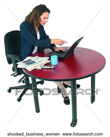 Picture - Shocked business women. Fotosearch