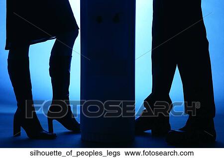 Stock Photograph - Silhouette of peoples legs. Fotosearch