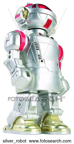 Silver robot View Large Photo Image Stock Photograph - Silver robot. Fotosearch