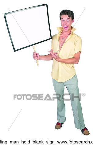 Smiling man hold blank sign View Large Photo Image Picture - Smiling man hold blank sign. Fotosearch