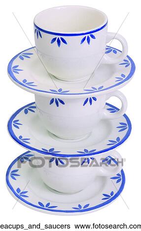 Teacups and saucers View Large Photo Image Stock Photograph - Teacups and saucers. Fotosearch