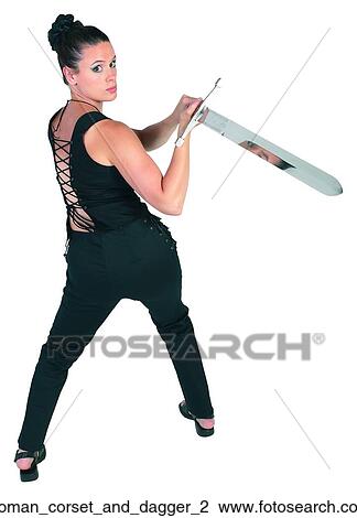 Stock Image - Woman corset and dagger 2. Fotosearch