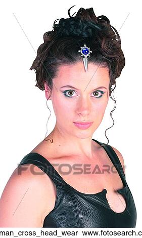 Stock Photography - Woman cross head wear. Fotosearch