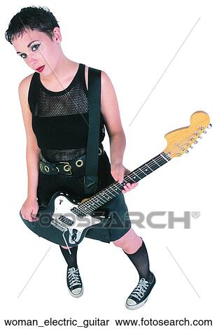 Woman electric guitar View Large Photo Image Stock Photography - Woman electric guitar. Fotosearch